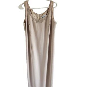 Karen Miller Women's Formal Dress Beige Embroidered SEQUINS Size 10P